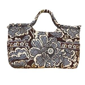Vera Bradley Retired 2010 Slate Blooms The Gabby Quilted Tote Handbag